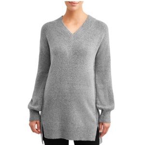 Time and Tru Tunic Sweater- Grey
